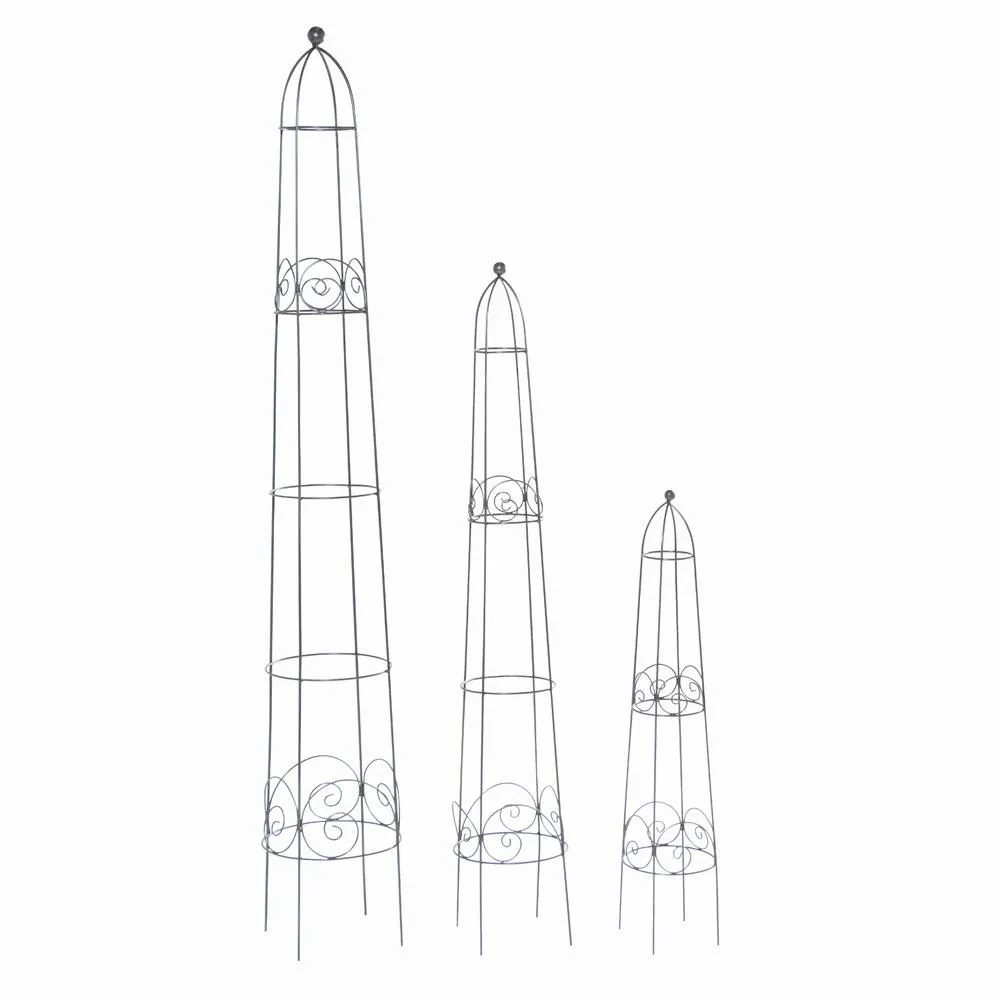 Obelisken-Set Bastos, 3-teilig Metall dunkelgrau, unterverzinkt
