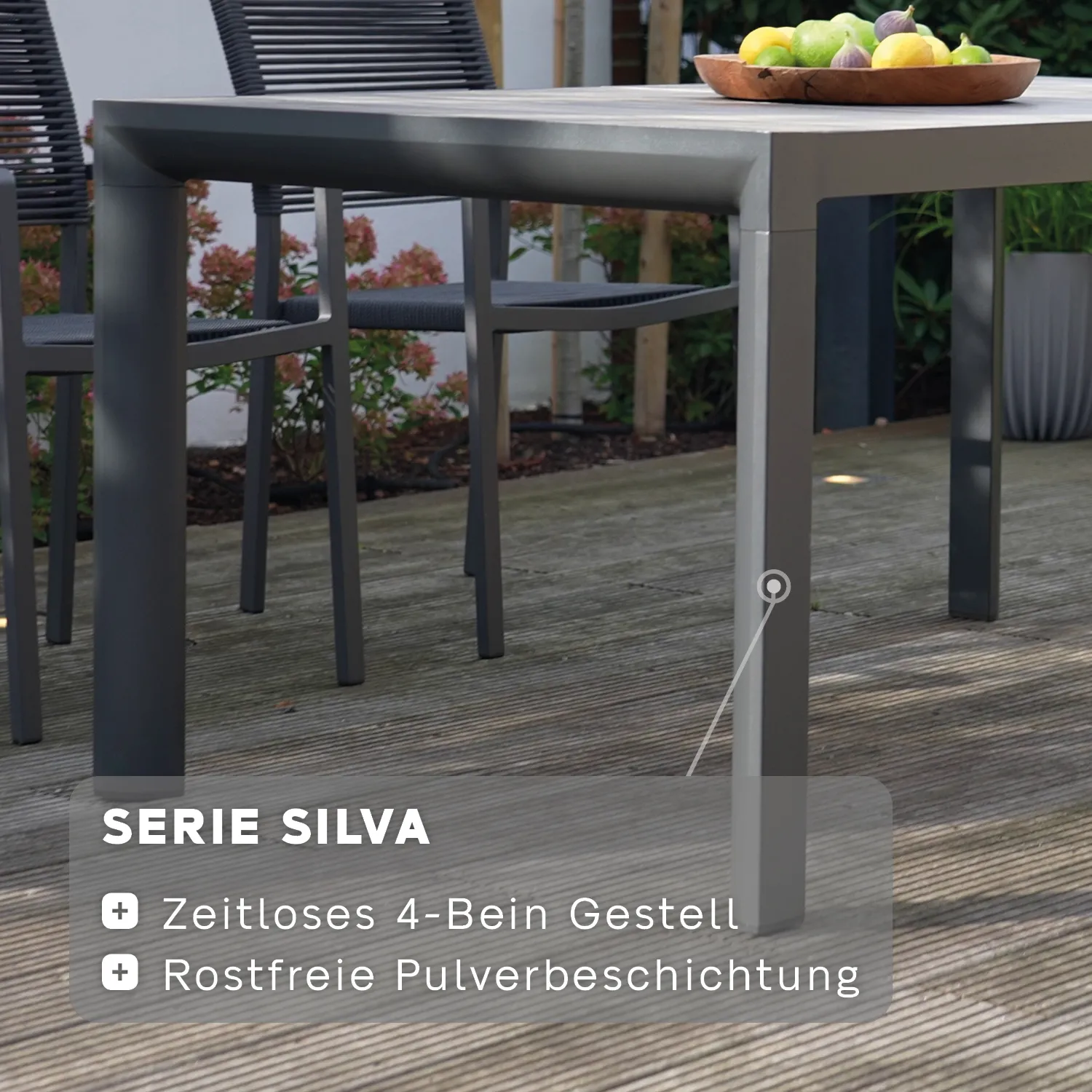Gartentisch Silva HPL ferro 80x80 cm