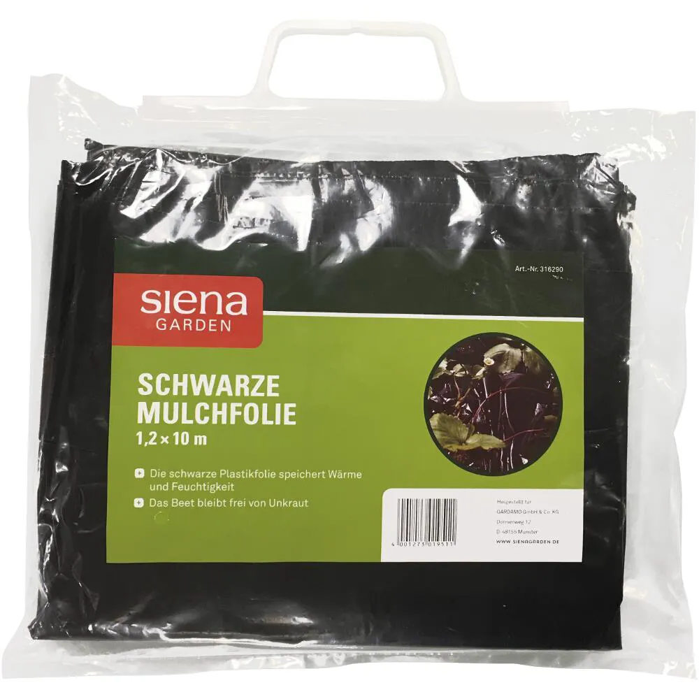 Mulchfolie schwarz, Maße: 1,2x10m, schwarz, SB-verpackt