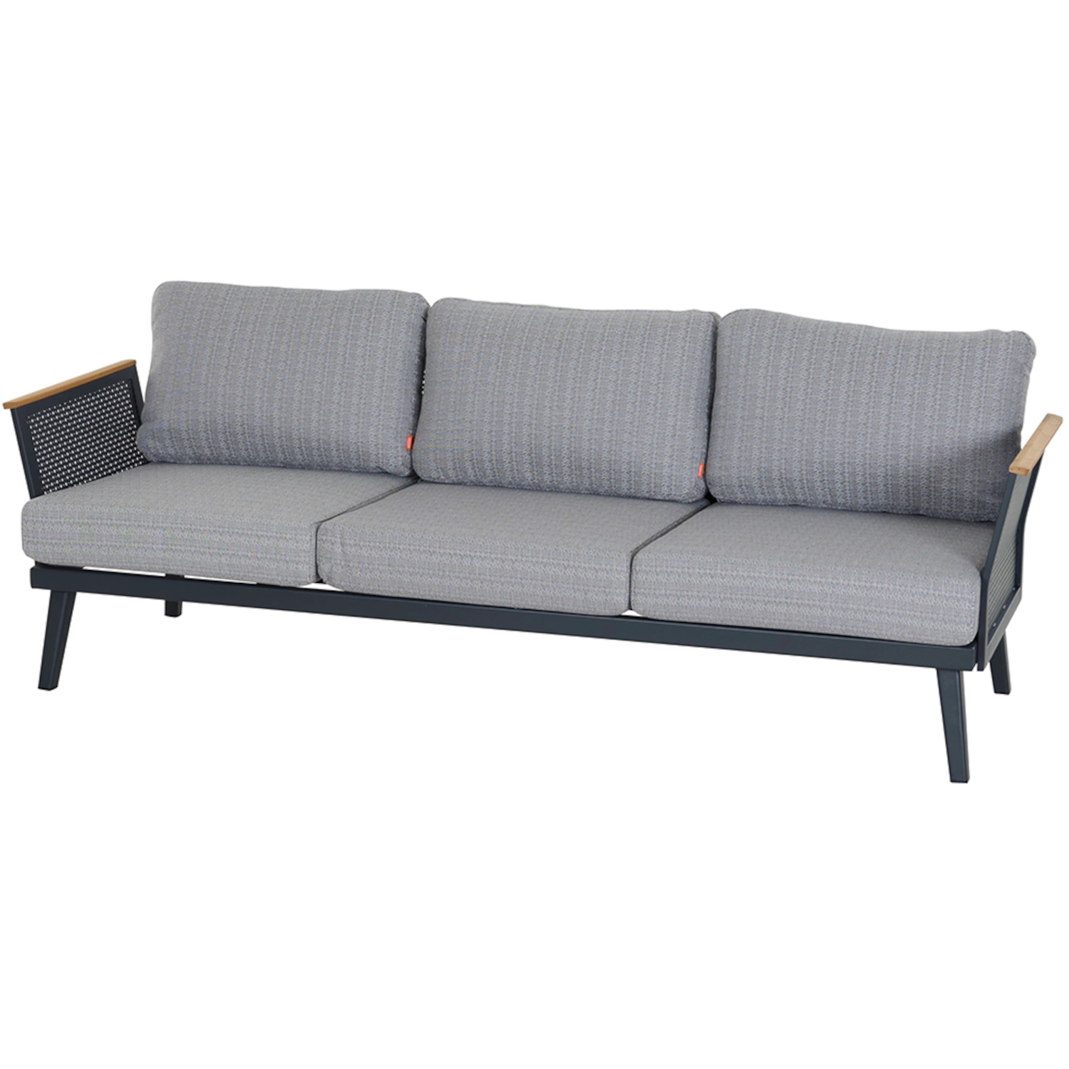 Preston Loungesofa | 3-Sitzer | Polyester blau-grau