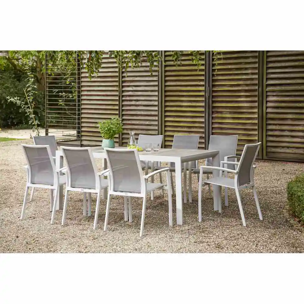 Gartensessel | Dining Sessel Velia matt weiß-grau...