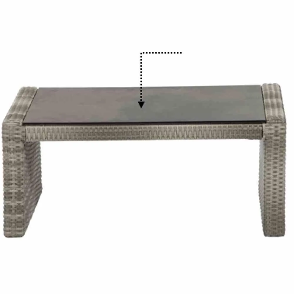 Tischplatte Spraystone grau zu Tobago Lounge Tisch