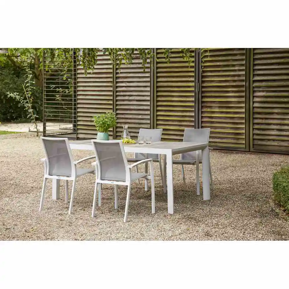 Gartensessel | Dining Sessel Velia matt weiß-grau...